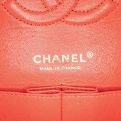 Chanel Red Medium Classic Chevron Lambskin Double Flap