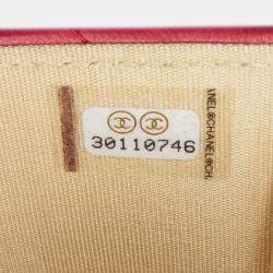 Chanel Red Mini CC Matelasse Pearl Crush Lambskin Crossbody Bag