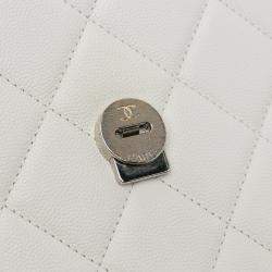 Chanel White Medium Quilted Caviar My Everything Flap