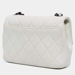 Chanel White Medium Quilted Caviar My Everything Flap