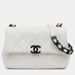 Chanel White Medium Quilted Caviar My Everything Flap
