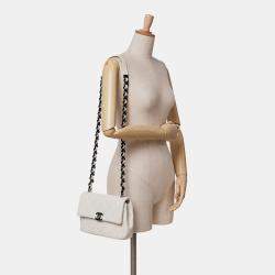 Chanel White Medium Quilted Caviar My Everything Flap
