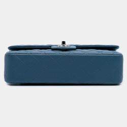 Chanel Blue Medium Classic Lambskin Double Flap