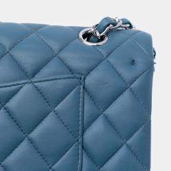 Chanel Blue Medium Classic Lambskin Double Flap