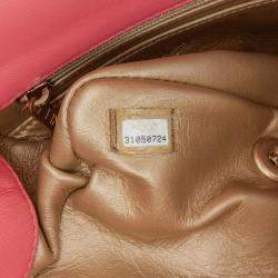 Chanel Pink Mini Square Classic Lambskin Pearl Crush Single Flap