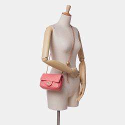 Chanel Pink Mini Square Classic Lambskin Pearl Crush Single Flap