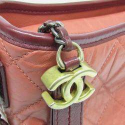 Chanel Gabrielle Pink Wine Leather Shoulder Bag