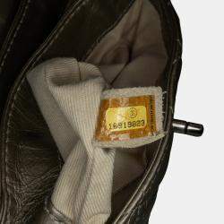 Pre Owned Chanel Brown Mini Quilted Metallic Calfskin Lady Pearly Flap