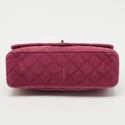 Pre Owned Chanel Red Quilted Nubuck Leather 227 Reissue 2.55 Flap Bag