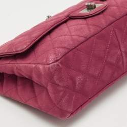 Pre Owned Chanel Red Quilted Nubuck Leather 227 Reissue 2.55 Flap Bag