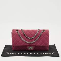 Pre Owned Chanel Red Quilted Nubuck Leather 227 Reissue 2.55 Flap Bag