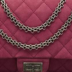 Pre Owned Chanel Red Quilted Nubuck Leather 227 Reissue 2.55 Flap Bag