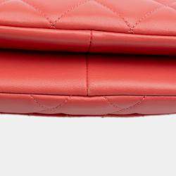 Pre Owned Chanel Pink Quilted Lambskin Trendy CC Flap