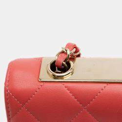 Pre Owned Chanel Pink Quilted Lambskin Trendy CC Flap