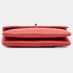 Pre Owned Chanel Pink Quilted Lambskin Trendy CC Flap