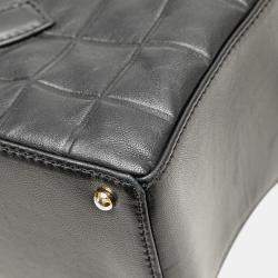 Pre Owned Chanel Black CC Choco Bar Lambskin Shoulder Bag