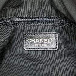 Pre Owned Chanel Black CC Choco Bar Lambskin Shoulder Bag