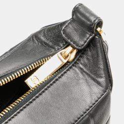 Pre Owned Chanel Black CC Choco Bar Lambskin Shoulder Bag