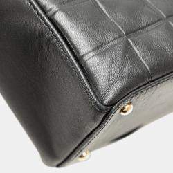 Pre Owned Chanel Black CC Choco Bar Lambskin Shoulder Bag