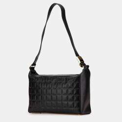 Pre Owned Chanel Black CC Choco Bar Lambskin Shoulder Bag