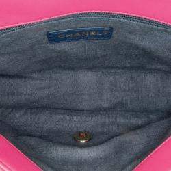 Pre Owned Chanel Pink Small Lambskin Elegant Chain Single Flap