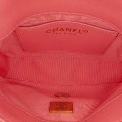 Pre Owned Chanel Pink Mini Quilted Lambskin Funky Town Flap