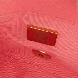 Pre Owned Chanel Pink Mini Quilted Lambskin Funky Town Flap
