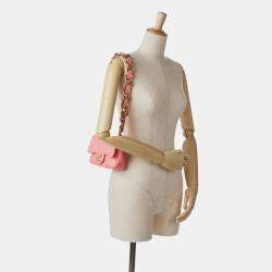Pre Owned Chanel Pink Mini Quilted Lambskin Funky Town Flap