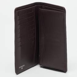 Pre Owned Chanel Burgundy Quilted Caviar Leather L Yen Wallet