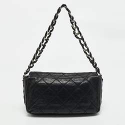Chanel Black Quilted Leather Modern Chain Flap Bag