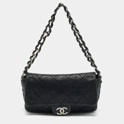 Chanel Black Quilted Leather Modern Chain Flap Bag