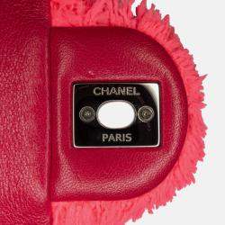 Chanel Pink Medium Quilted Terry Cloth Coco Beach Flap