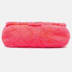 Chanel Pink Medium Quilted Terry Cloth Coco Beach Flap