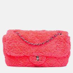 Chanel Pink Medium Quilted Terry Cloth Coco Beach Flap