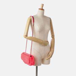 Chanel Pink Medium Quilted Terry Cloth Coco Beach Flap
