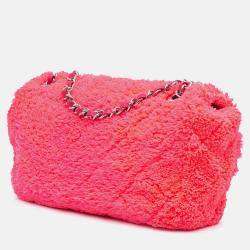 Chanel Pink Medium Quilted Terry Cloth Coco Beach Flap