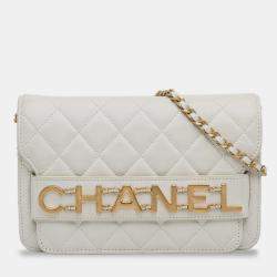 Chanel White Enchained Wallet on Chain