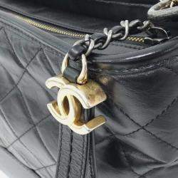 Chanel Gabrielle Black Leather Shoulder Bag