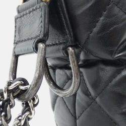 Chanel Gabrielle Black Leather Shoulder Bag