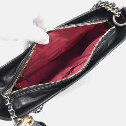 Chanel Gabrielle Black Leather Shoulder Bag