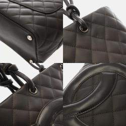 Chanel Cambon Ligne Brown Lambskin Enamel Tote Bag