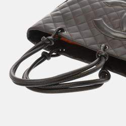 Chanel Cambon Ligne Brown Lambskin Enamel Tote Bag
