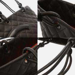 Chanel Cambon Ligne Brown Lambskin Enamel Tote Bag