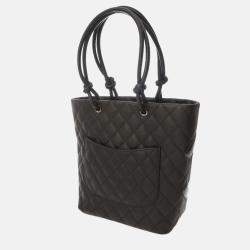 Chanel Cambon Ligne Brown Lambskin Enamel Tote Bag