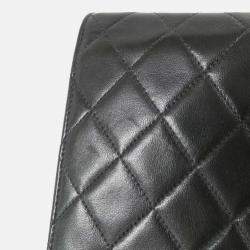 Pre Owned Chanel CC Flap Black Leather Shoulder Bag