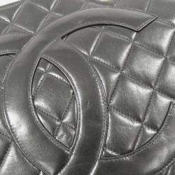 Pre Owned Chanel Timeless Black Leather Lambskin Tote Bag