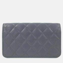Chanel CC Grey Leather Phone Case