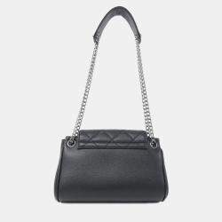 Chanel Accordion Black Leather Shoulder Bag