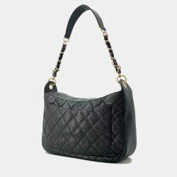 Chanel Timeless CC Black Caviar Leather Shoulder Bag 