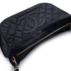 Chanel Timeless CC Black Caviar Leather Shoulder Bag 